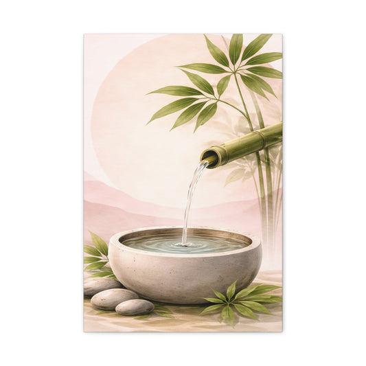 Peaceful bamboo water fountain