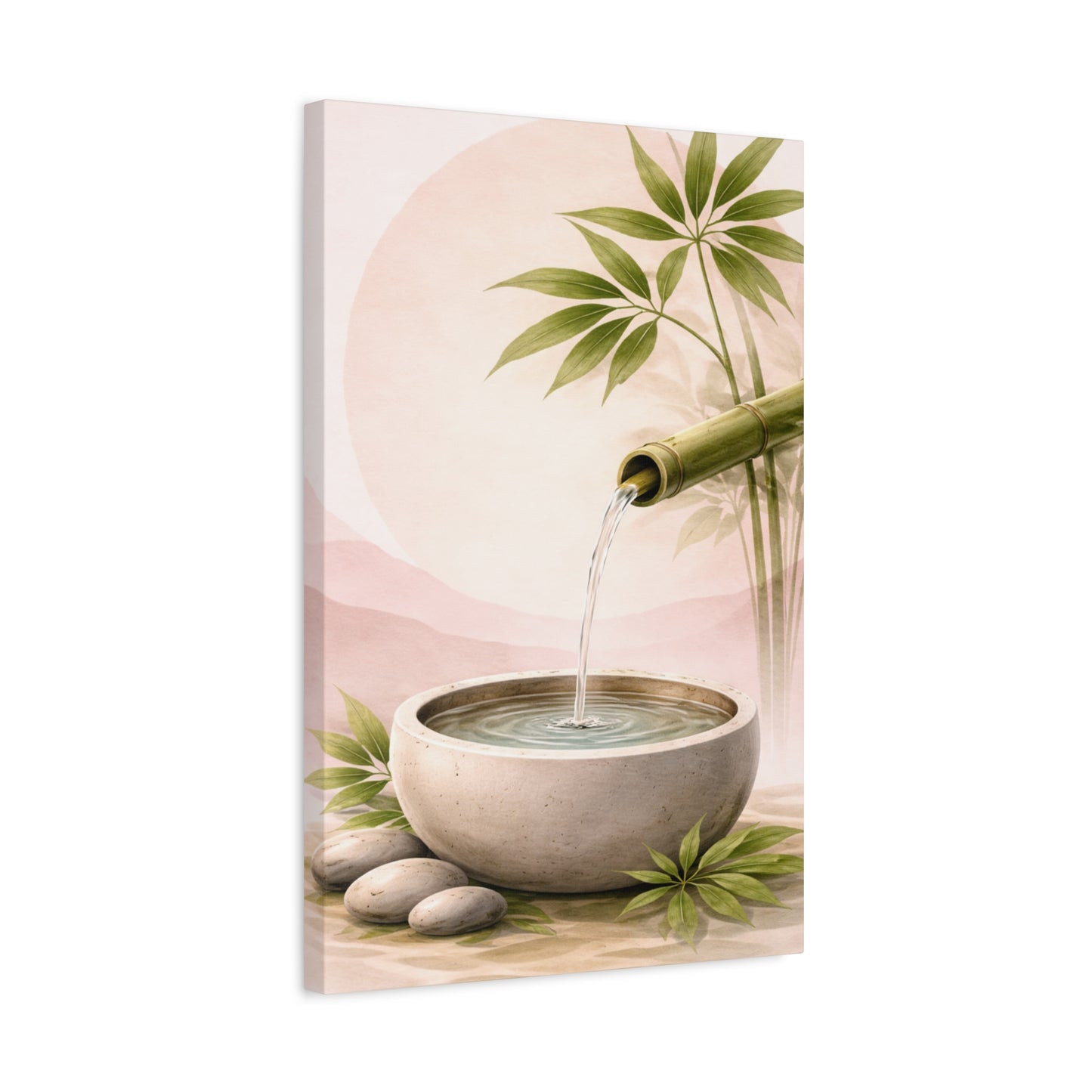 Peaceful bamboo water fountain
